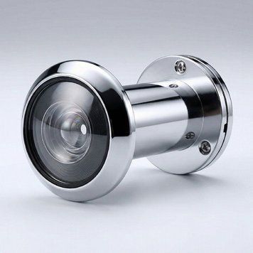 Дверний глазок (вічко) металевий зі шторкою 40-70 мм хром 607686183 фото