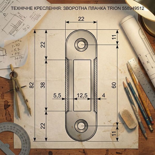 Відповідна планка рівна без відбійника TRION АВ 558949511 фото