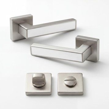 ​Комплект дверних ручок TRION CARMEN AL-49 MSN/WHITE &mdash; №1 (WC) 2500000023866 фото