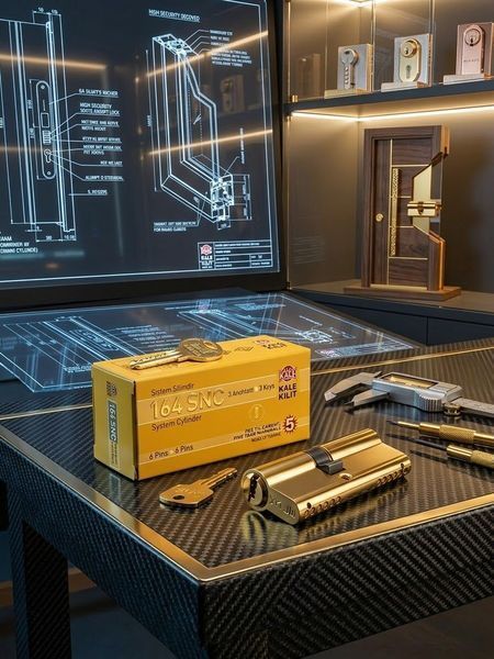 Циліндровий механізм KALE 164 SNC 90 mm (35+10+45) латунь 5 ключів 96585427997879 фото