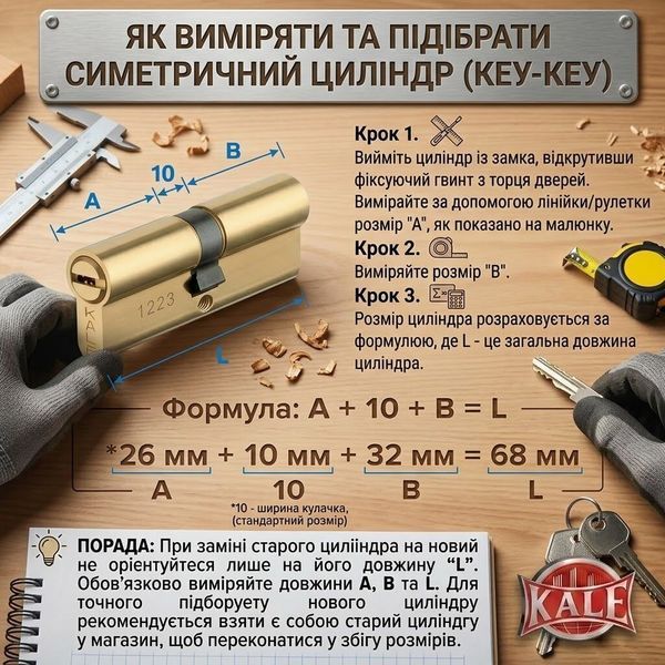 Циліндровий механізм KALE 164 SNC 90 mm (35+10+45) нікель 5 ключів 96585427997879 фото