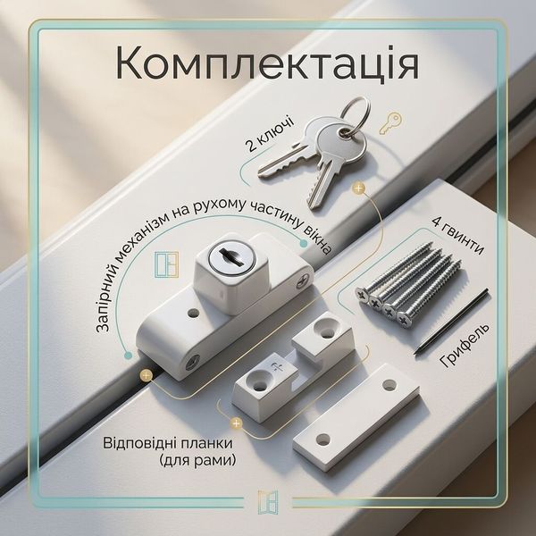 Дитячий універсальний блокіратор із замком WSL 2 ключі білий 96585427997911 фото