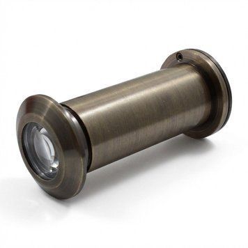 Дверний глазок (вічко) металевий PROTECT 70-110 mm діаметр 25.4 мм антична латунь. 96585426474 фото