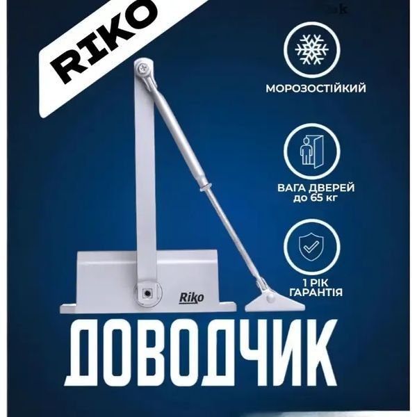 Дотягувач накладний зі стандартною тягою RIKO EN4 (65-85 kg) срібло 96585426044 фото