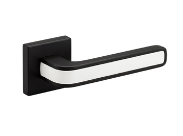 Комплект дверних ручок на квадратній розетці алюміній TRION STELLA AL-49 Black/White STELLA AL-49 Black/White фото