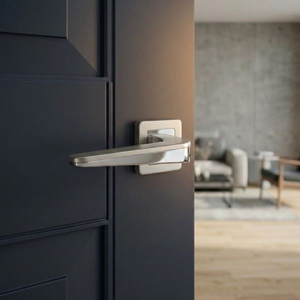 Комплект дверних ручок на квадратній розетці ZAMAK TRION ЦАМ INGMA 74 SN\CP 96585427997951 фото