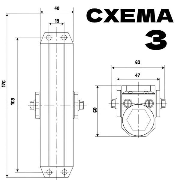 Дотягувач накладний зі стандартною тягою RIKO EN3 (45-65 kg) чорний RIKO EN3 9005 фото