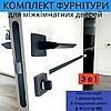 Комплект дверной ручки для межкомнатных дверей на розетке с замком и защёлкой TRION DECCO AL-74 Black черный 96585427996447 фото