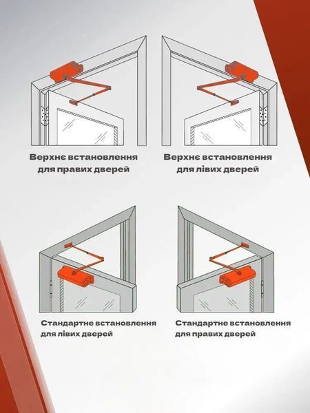 Дотягувач накладний зі стандартною тягою RIKO EN3 (45-65 kg) білий 96585426274 фото