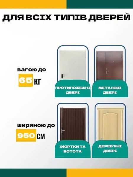 Дотягувач накладний зі стандартною тягою RIKO EN3 (45-65 kg) білий 96585426274 фото