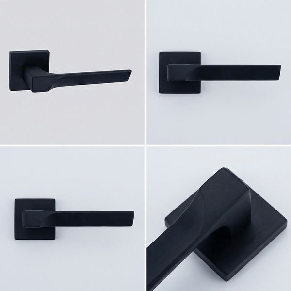 Комплект дверних ручок на квадратній розетці ZAMAK TRION CAPRI 49 Black 9658542799798101 фото
