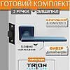 Комплект квадратная дверная ручка в с защёлкой для межкомнатных дверей TRION STELA AL-74 MB (black) STELA91545 фото