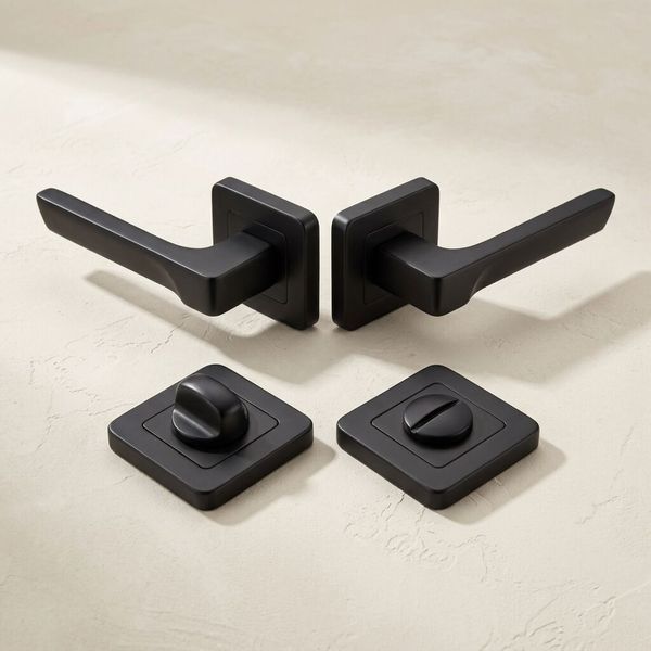 ​Комплект дверних ручок TRION CAPRI 74 Black &mdash; №1 (WC) 2500000024764 фото