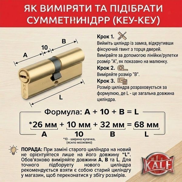 Циліндровий механізм KALE 164 BNE 40+10+40: 90 mm латунь 5 ключів 558950042 фото
